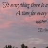 To Everything, A Time
